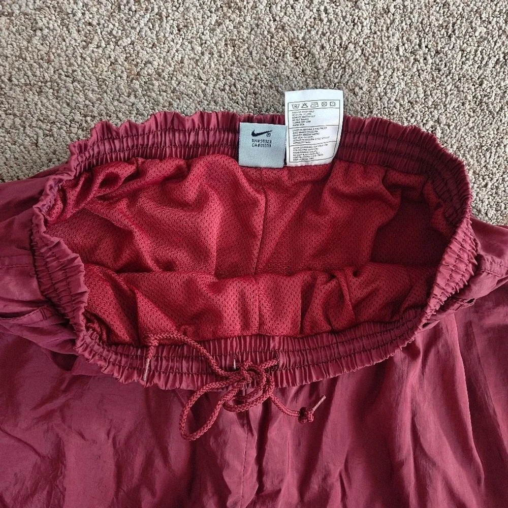 VTG Nike Team Sports Vintage 90s‎ Nylon Track Pants Burgundy Maroon Mens Large L
